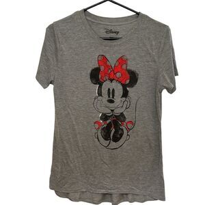 Disney Minnie Mouse Women's Gray Vintage Tee Size M Casual
